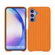 Samsung Galaxy A54 leather cover - Abaca arancio ( Pantone #d77540 )