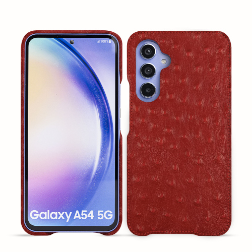 Luxus-Rückschale für Samsung Galaxy A54Autruche ciliegia ( Pantone #a4343a ) 