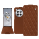 OnePlus 12 leather case - Marron - Couture ( Nappa - Pantone #8B4720 ) 