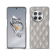 Coque cuir OnePlus 12 - Platinium - Couture ( Pantone 877C ) 