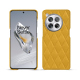 Coque cuir OnePlus 12 - Jaune soulèu - Couture ( Pantone #F3B934 )