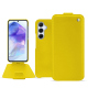 Samsung Galaxy A55 leather case - Jaune fluo ( Pantone #c9ff57 ) 