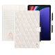 Samsung Galaxy Tab S9+ leather case - Blanc escumo - Couture ( Pantone #D6D6D1 )