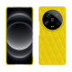 Coque cuir Xiaomi 14 Ultra - Jaune fluo - Couture ( Pantone #c9ff57 ) 