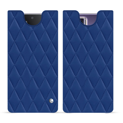 Honor Magic V2용 고급 케이스 | 노레브Bleu océan - Couture ( Nappa - Pantone #15458a) 