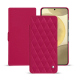 Samsung Galaxy S24+ leather case - Rose fluo - Couture ( Pantone #ff16b4 ) 