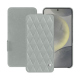 Samsung Galaxy S24 leather case - Gris - Couture ( Nappa - Pantone #c1c6c8 ) 