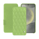 Housse cuir Samsung Galaxy S24 - Vert olive - Couture ( Nappa - Pantone #a7c58e ) 