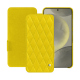 レザーケース Samsung Galaxy S24 - Jaune fluo - Couture ( Pantone #c9ff57 ) 