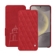Samsung Galaxy S24 leather case - Rouge troupelenc - Couture ( Pantone #AB191A )