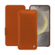 Housse cuir Samsung Galaxy S24 - Orange vibrant ( Pantone #e36b39 ) 