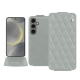 Samsung Galaxy S24 leather case - Gris - Couture ( Nappa - Pantone #c1c6c8 ) 