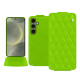 Housse cuir Samsung Galaxy S24 - Vert fluo - Couture ( Pantone #00ab5f ) 
