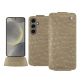 Housse cuir Samsung Galaxy S24 - Autruche desert ( Pantone #A39382 ) 
