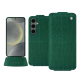 Samsung Galaxy S24 leather case - Crocodile pino ( Pantone #173F35 ) 