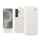 Samsung Galaxy S24 leather case - Blanc escumo ( Pantone #D6D6D1 )