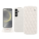 レザーケース Samsung Galaxy S24 - Blanc escumo - Couture ( Pantone #D6D6D1 )