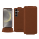 Samsung Galaxy S24 leather case - Marron PU ( Pantone #8B4720 )
