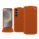 レザーケース Samsung Galaxy S24 - Orange vibrant ( Pantone #e36b39 ) 