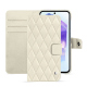 レザーウォレットケース Samsung Galaxy A55 - Blanc - Couture ( Nappa - White ) 
