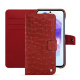 Samsung Galaxy A55 leather wallet case - Autruche ciliegia ( Pantone #a4343a ) 