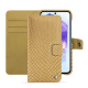 Samsung Galaxy A55 leather wallet case - Serpent sabbia ( Pantone #D2BA92 )