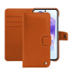Samsung Galaxy A55 leather wallet case - Orange vibrant ( Pantone #e36b39 ) 