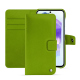 Samsung Galaxy A55 leather wallet case - Vert Veggie ( Pantone #68724d ) 