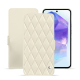 가죽 커버 Samsung Galaxy A55 - Blanc - Couture ( Nappa - White ) 