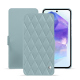 Capa em pele Samsung Galaxy A55 - Bleu ciel - Couture ( Nappa - Pantone #abcae9 ) 