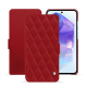 Funda de piel Samsung Galaxy A55 - Rouge - Couture ( Nappa - Pantone #d50032 ) 