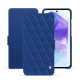 Housse cuir Samsung Galaxy A55 - Bleu océan - Couture ( Nappa - Pantone #15458a) 