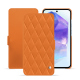 Samsung Galaxy A55 leather case - Orange - Couture ( Nappa - Pantone #ff9351 ) 