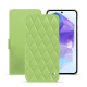 Funda de piel Samsung Galaxy A55 - Vert olive - Couture ( Nappa - Pantone #a7c58e ) 