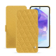 Housse cuir Samsung Galaxy A55 - Mimosa - Couture ( Pantone #b39437 ) 
