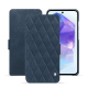 Housse cuir Samsung Galaxy A55 - Jean vintage - Couture ( Pantone #2f414f  ) 