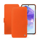 Samsung Galaxy A55 leather case - Orange fluo ( Pantone #ff5406 ) 