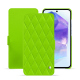 Samsung Galaxy A55 leather case - Vert fluo - Couture ( Pantone #00ab5f ) 