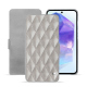 Capa em pele Samsung Galaxy A55 - Platinium - Couture ( Pantone 877C ) 