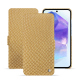 Samsung Galaxy A55 leather case - Serpent sabbia ( Pantone #D2BA92 )