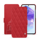 Lederschutzhülle Samsung Galaxy A55 - Rouge troupelenc - Couture ( Pantone #AB191A )
