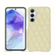 Samsung Galaxy A55 leather cover - Ivoire - Couture ( Pantone #d6d6c6 ) 