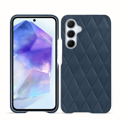 Coque arrière en cuir de luxe pour Samsung Galaxy A55 | NoreveJean vintage - Couture ( Pantone #2f414f  ) 
