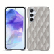 Lederschutzhülle Samsung Galaxy A55 - Platinium - Couture ( Pantone 877C ) 