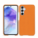 Samsung Galaxy A55 leather cover - Abaca arancio ( Pantone #d77540 )