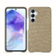 Coque cuir Samsung Galaxy A55 - Autruche desert ( Pantone #A39382 ) 