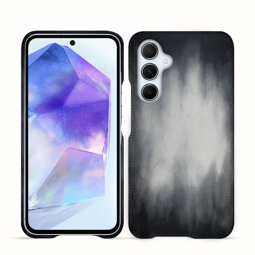 Coque arrière en cuir de luxe pour Samsung Galaxy A55 | NoreveGris Patine