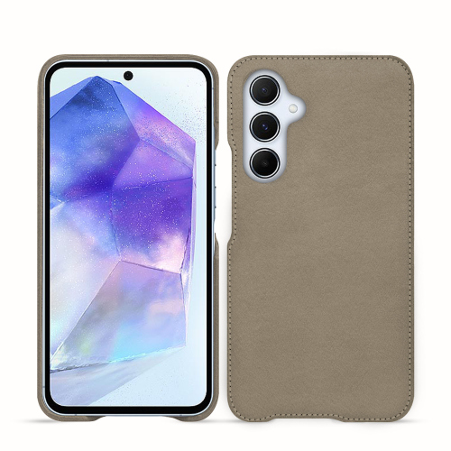 Coque arrière en cuir de luxe pour Samsung Galaxy A55 | NoreveDarboun sabla ( Pantone #BCB1A1 )