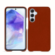 Samsung Galaxy A55 leather cover - Orange Veggie ( Pantone #cb6015 ) 