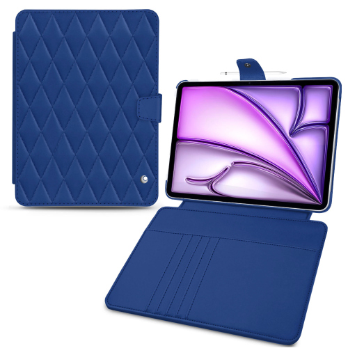 Apple iPad Air 13 真皮保护套 | 奢华高端保护Bleu océan - Couture ( Nappa - Pantone #15458a) 